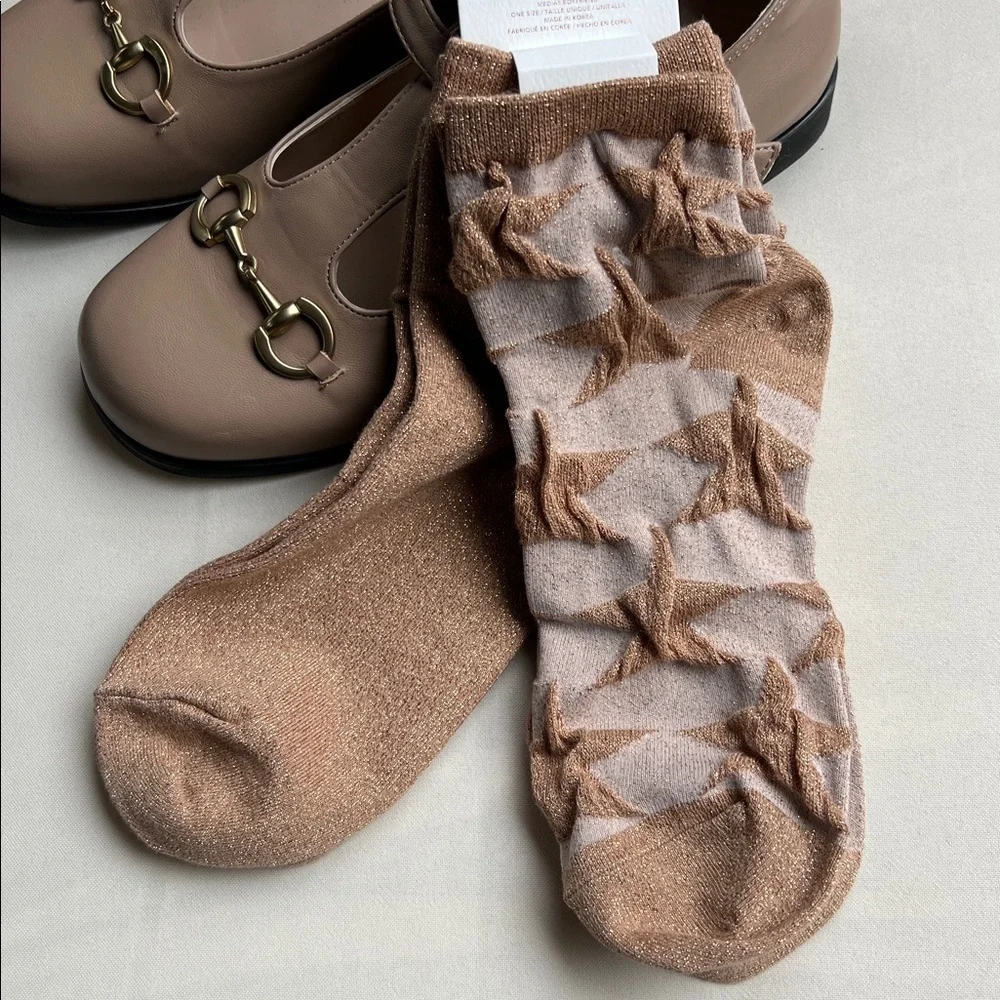American Eagle Outfitters Boyfriend Star Shimmer Socks 2 Pack